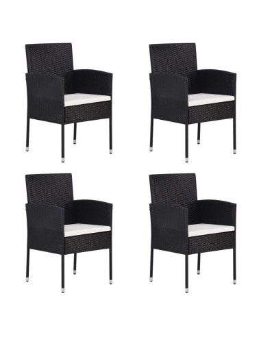 Градински столове, 4 бр., 52 x 56 x 88 cм, черни - 1