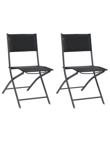 Сгъваеми градински столове, 2 бр., стомана 45 x 54 x 86 см - 1