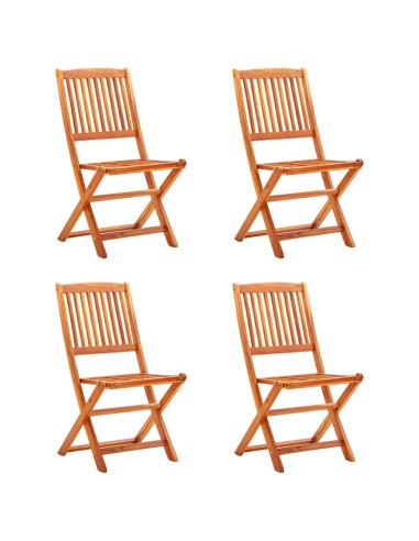 Сгъваеми градински столове, 4 бр., евкалипт 48 x 57 x 91 см - 1