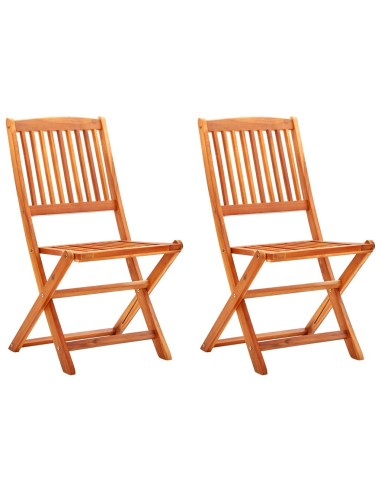 Сгъваеми градински столове, 2 бр., евкалипт 48 x 57 x 91 см - 1