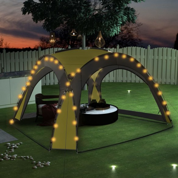 Парти шатра с LED и 4 стени, 3,6x3,6x2,3 м, зелена - 10