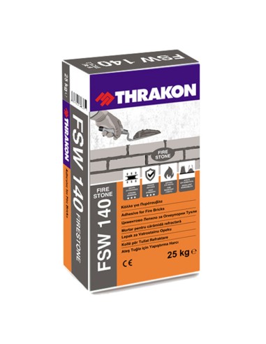 Огнеупорно циментово лепило FSW 140 25 кг THRAKON - 1