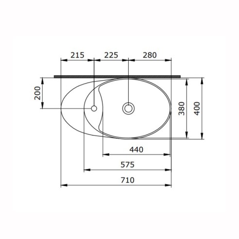 Мивка с отвор за смесител Vessel BOCCHI