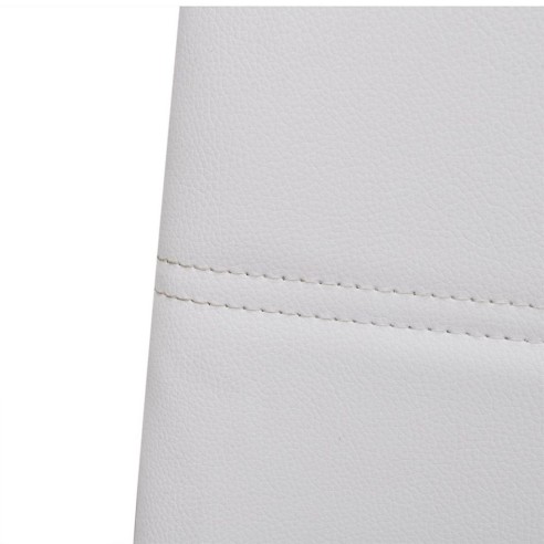 Конзолни трапезни столове, 6 бр., бели, изкуствена кожа - 6