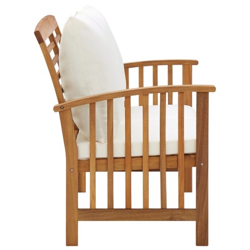 Градинска пейка с възглавници, 119 см, акация масив - 3