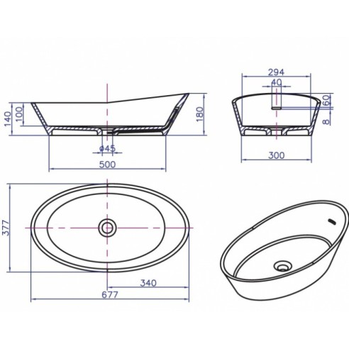 Мивка за баня върху плот ICB 683W INTER CERAMIC - 3