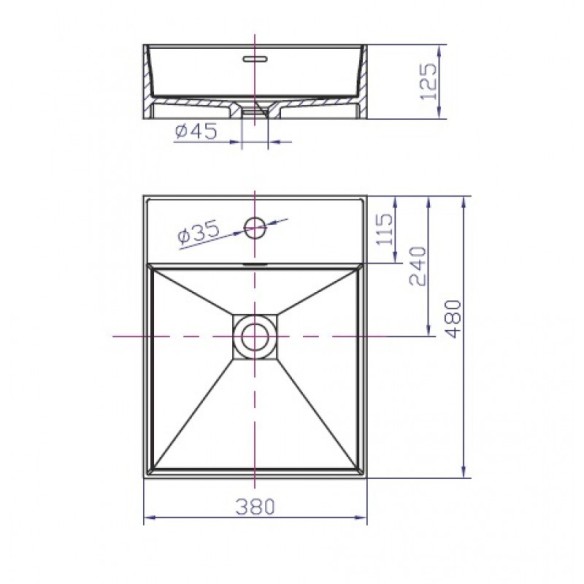 Шкаф за баня и мивка ICP 6029 38338W INTER CERAMIC