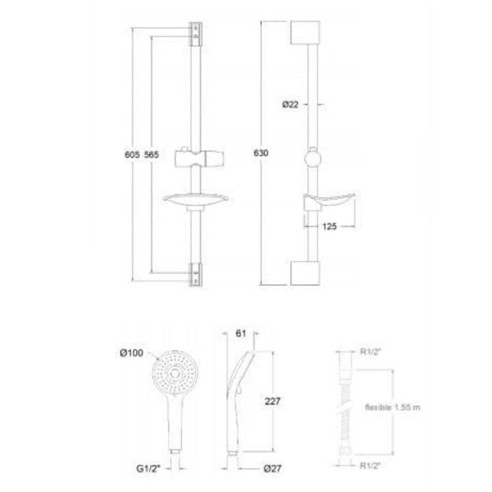 Душ комплект 3в1 Ypsilon Plus RAMON SOLER