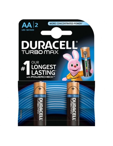 Алкални батерии DURACELL Turbo Max AA LR6 1.5V - 2бр. - 1