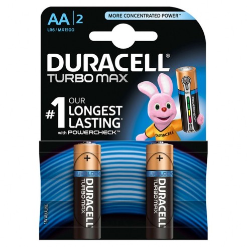 Алкални батерии DURACELL Turbo Max AA LR6 1.5V - 2бр. - 1