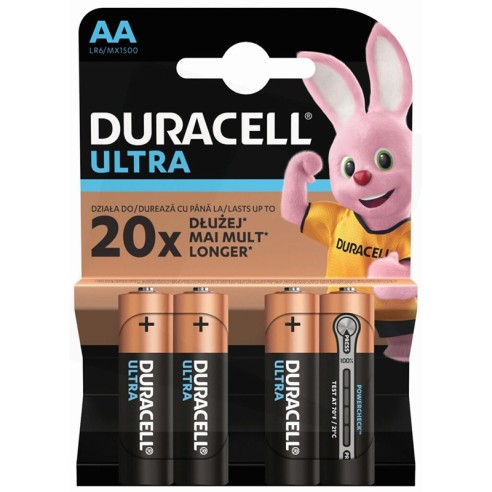 Батерии DURACELL Ultra AA LR6 1500mAh 1.5V - 4бр. - 1