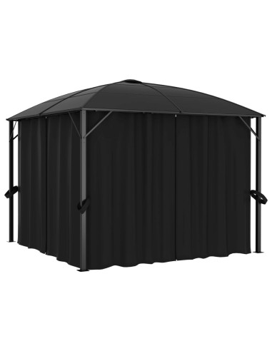 Градинска шатра със завеси, 300x300x265 см, антрацит - 1