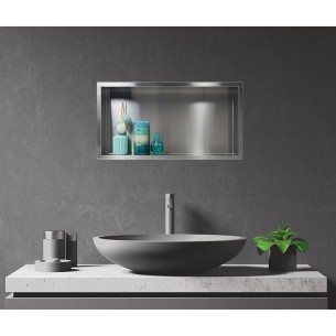 Рафт за вграждане 60x30x10см инокс Wall-Box One BALNEO - 1 2