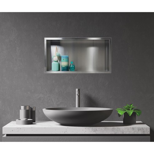 Рафт за вграждане 60x30x10см инокс Wall-Box One BALNEO - 2