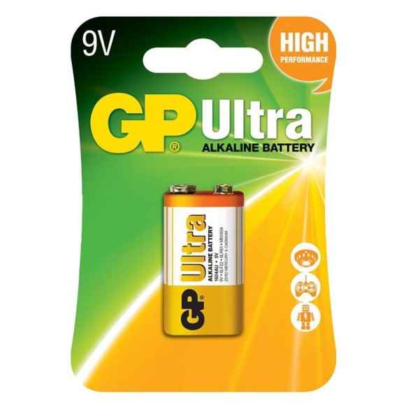 Алкална батерия GP ULTRA 1604AU 9V 215mAh - 2