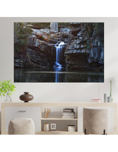 Малък водопад и езеро - картина пано за стена - 1
