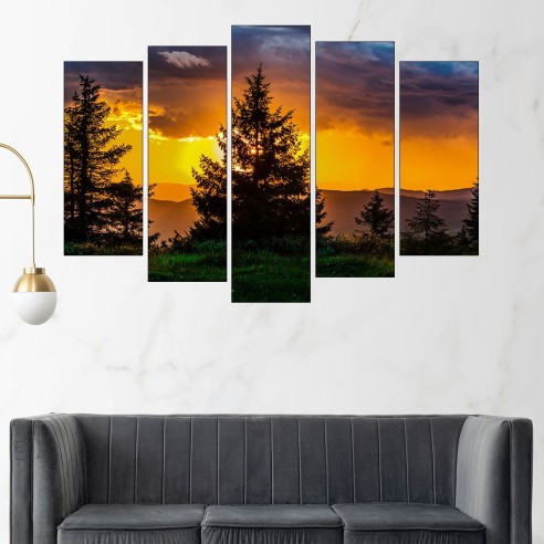 Залез над планината - картина пано за стена - 3