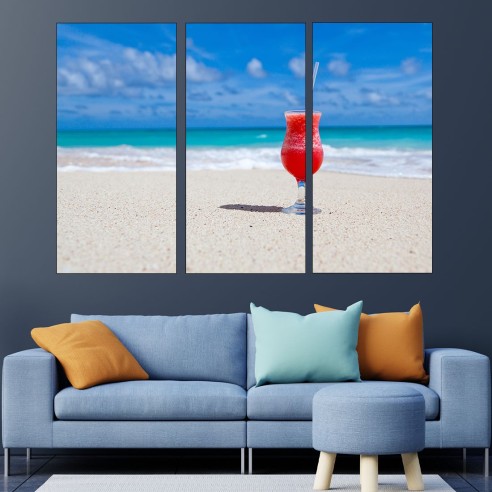 Коктейл на карибски плаж - картина пано за стена - 2