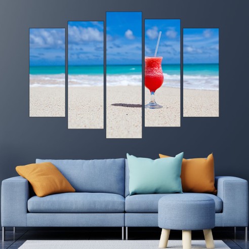 Коктейл на карибски плаж - картина пано за стена - 3