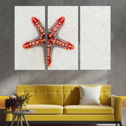 Морска звезда на пясъка - картина пано за стена - 2