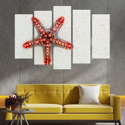 Морска звезда на пясъка - картина пано за стена - 3