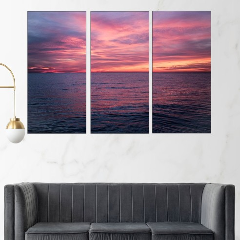 Изгрев над морски хоризонт - картина пано за стена - 2