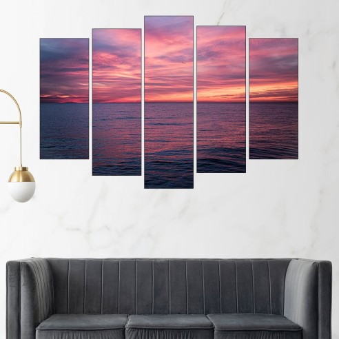 Изгрев над морски хоризонт - картина пано за стена - 3
