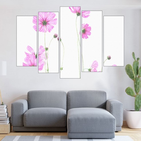 Картина розови цветчета - картина пано за стена - 3