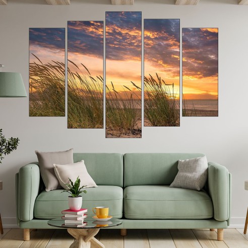 Тръстика на плажа - картина пано за стена - 3