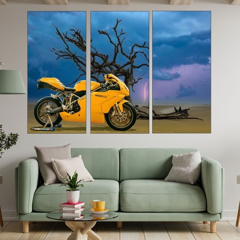 Колаж с мотоциклет Дукати - картина пано за стена - 2