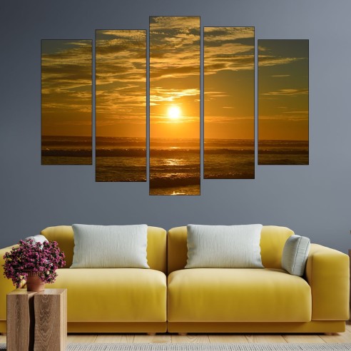 Залез в океана над хоризонта - картина пано за стена - 3