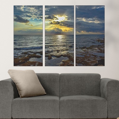 Залез над морето на айя напа - картина пано за стена - 1