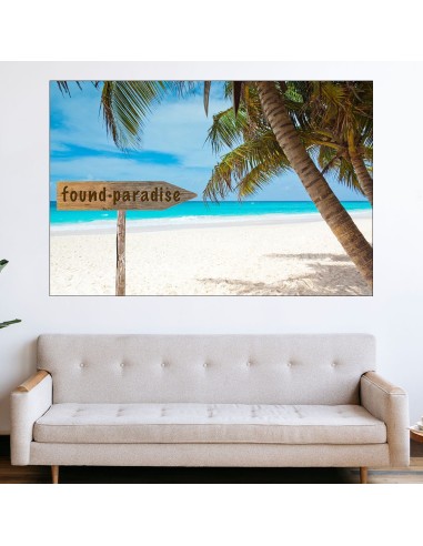 Тропически остров с плаж и палми - картина пано за стена - 1