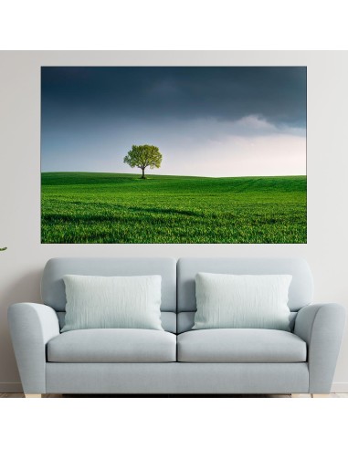 Дърво насред полето - картина пано за стена - 2