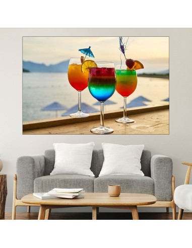 Студени коктейли на плажа  - картина пано за стена - 1