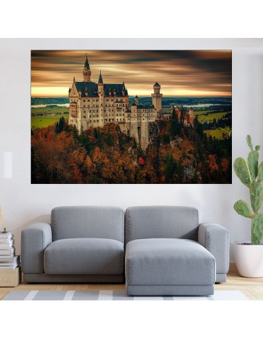 Баварски замък "Неушванщайн" - картина пано за стена - 1