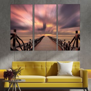 Дъвен мост в морето - картина пано за стена - 1 2