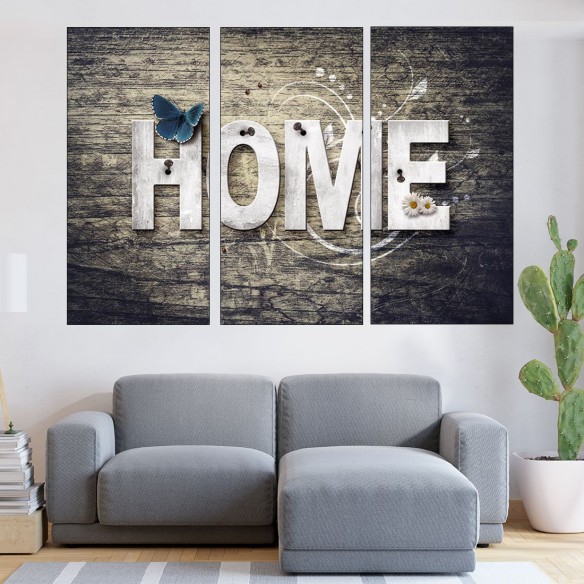 Декорация HOME с пеперуда - картина пано за стена - 2