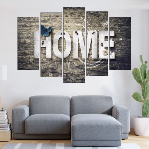 Декорация HOME с пеперуда - картина пано за стена - 3