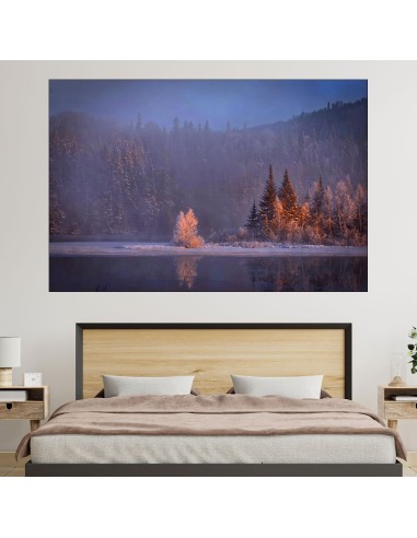 Зимен пейзаж в гората - картина пано за стена