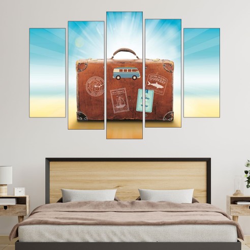 Куфар за пътуване - абстракция мечта - картина пано за стена - 3