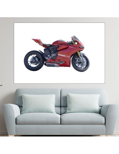 Червен мотоциклет DUCATI  - картина пано за стена - 1