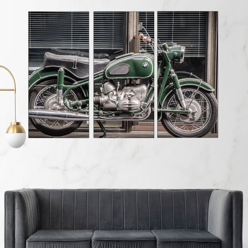 Античен мотоциклет BMW - картина пано за стена - 2