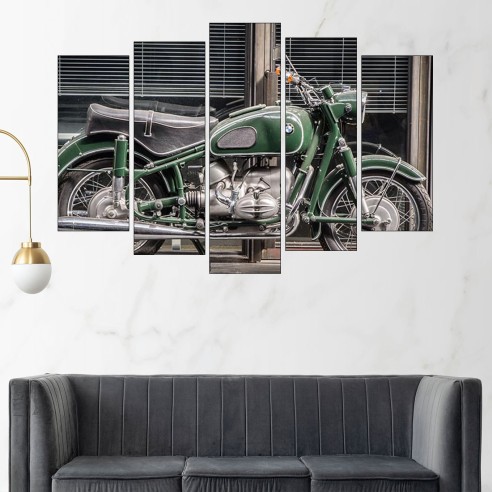 Античен мотоциклет BMW - картина пано за стена - 3