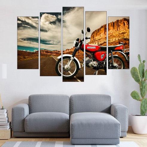 Мотор Simson на пътя - картина пано за стена - 3