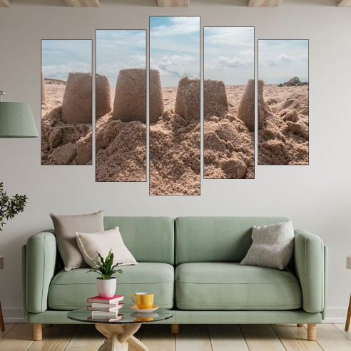 Детски пясъчен замък - картина пано за стена - 3