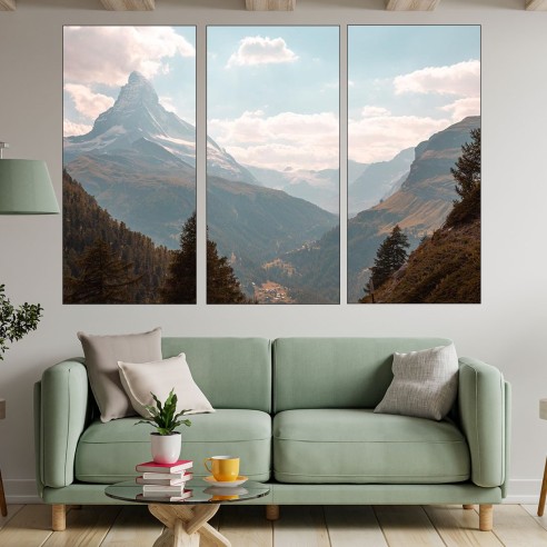 Изглед към връх Матерхорн - картина пано за стена - 2