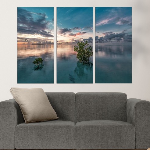 Мангрово дърво преди изгрев - картина пано за стена - 2