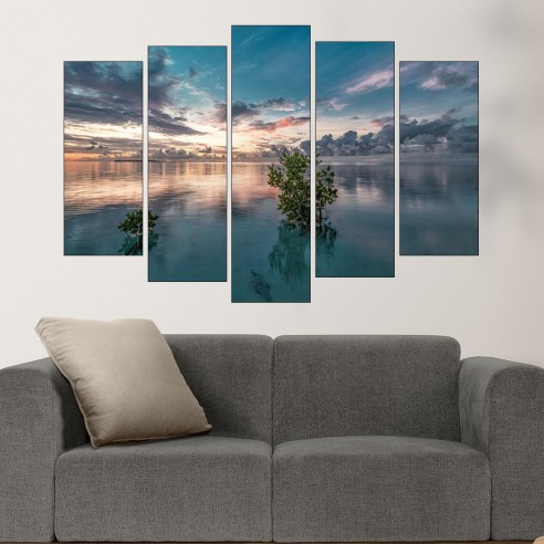 Мангрово дърво преди изгрев - картина пано за стена - 3