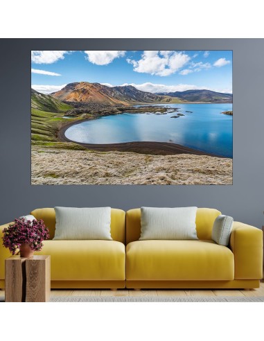 Красиво езеро в Исландия - картина пано за стена - 1